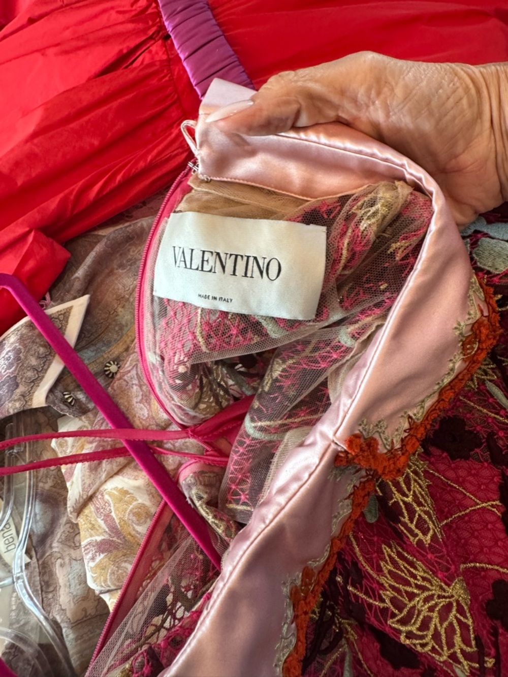 Valentino Pink Floral Midi Dress with Contrasting Detachable  Collar - Picture 3 of 3